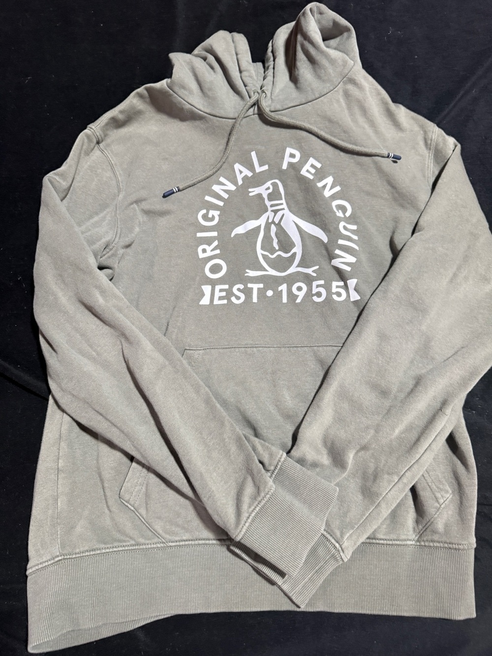 Original Penguin Hoodie in Taupe with White Logo